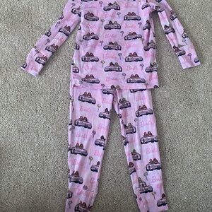 Posh Peanut Pink and Black Pajama Matching Set